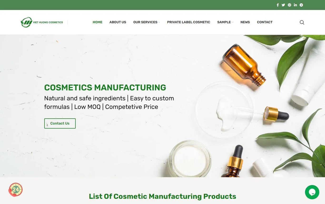 Viet Huong Cosmetics homepage
