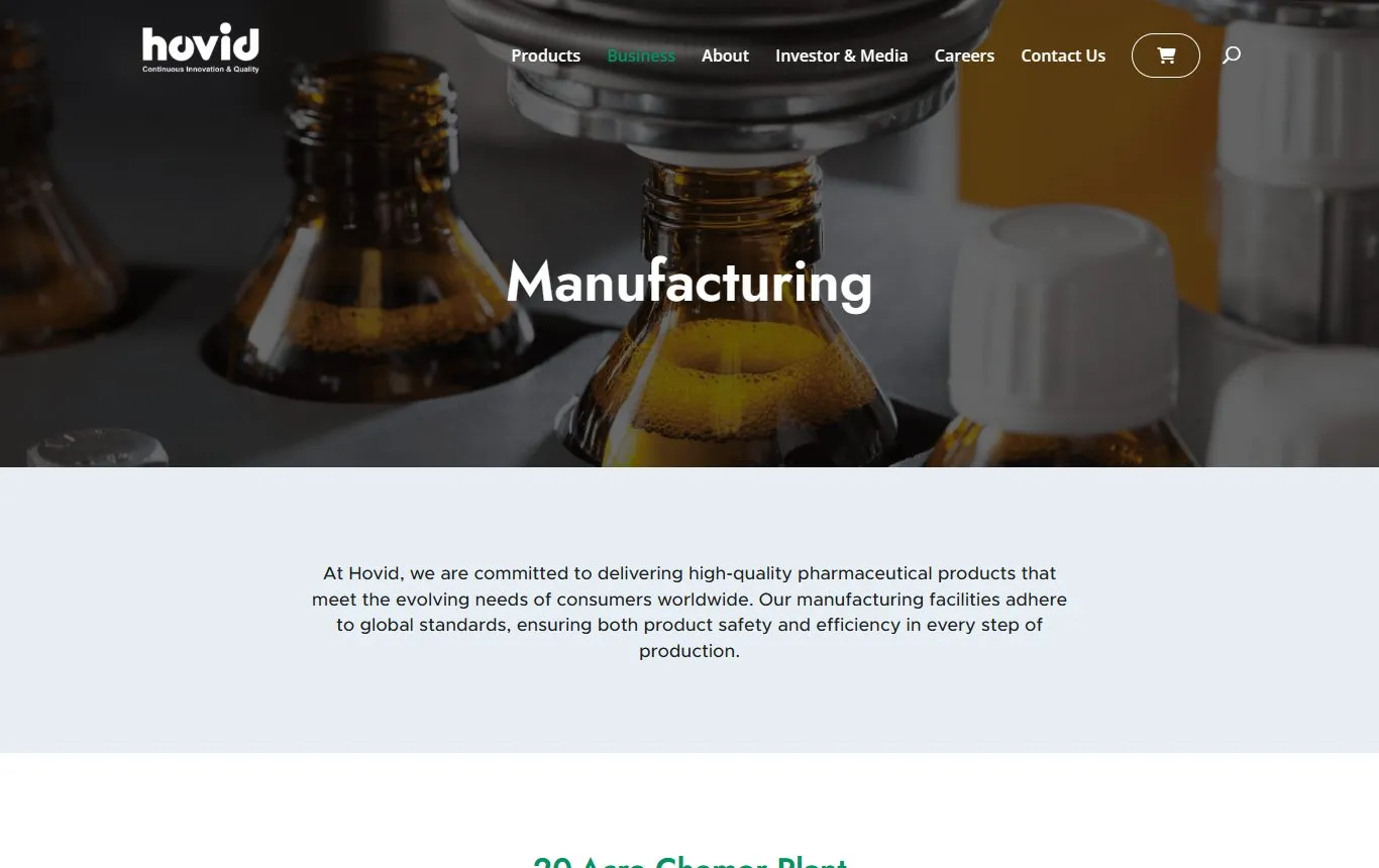 Hovid manufacturing page