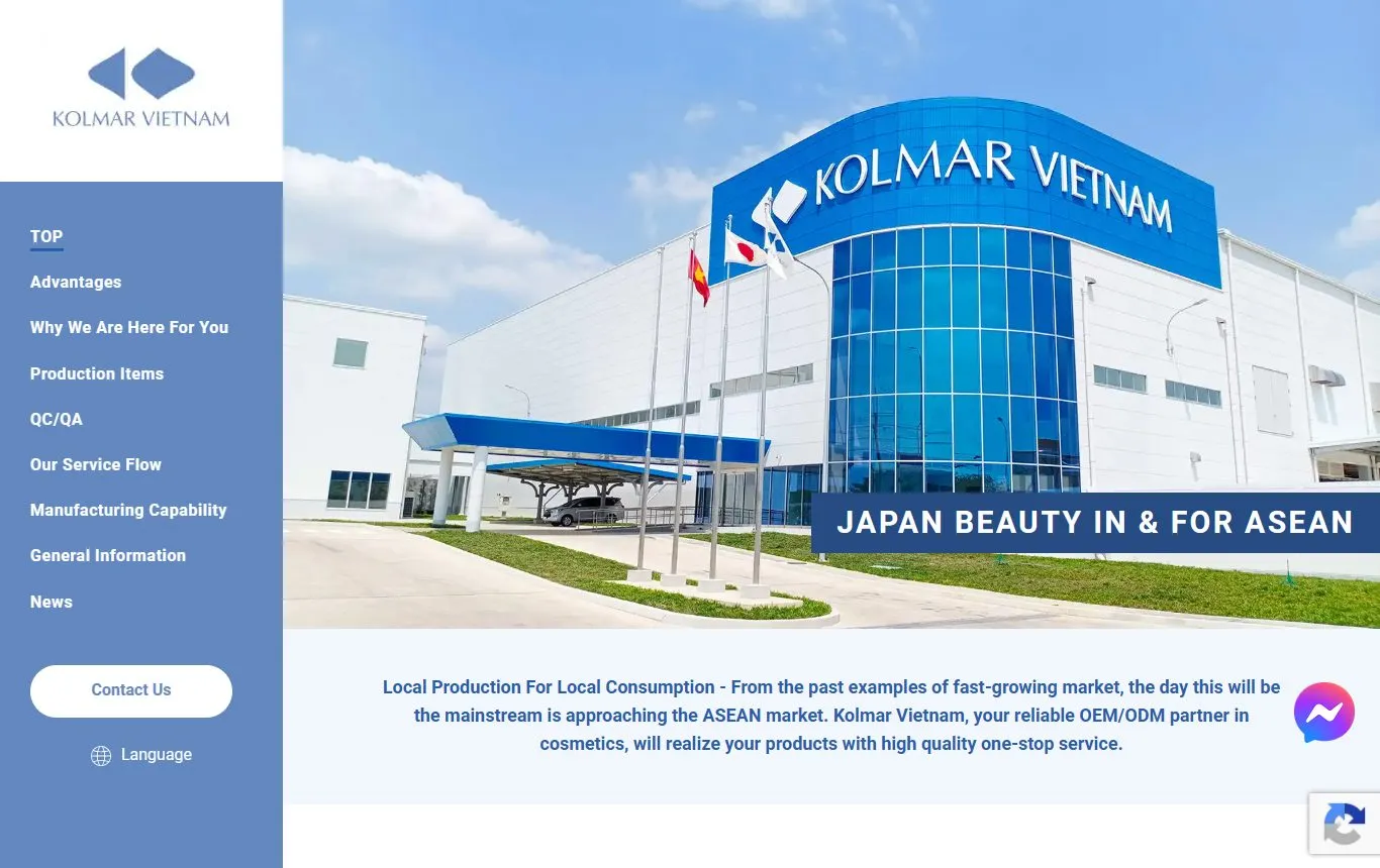 Kolmar Vietnam homepage “Japan beauty in and for ASEAN”