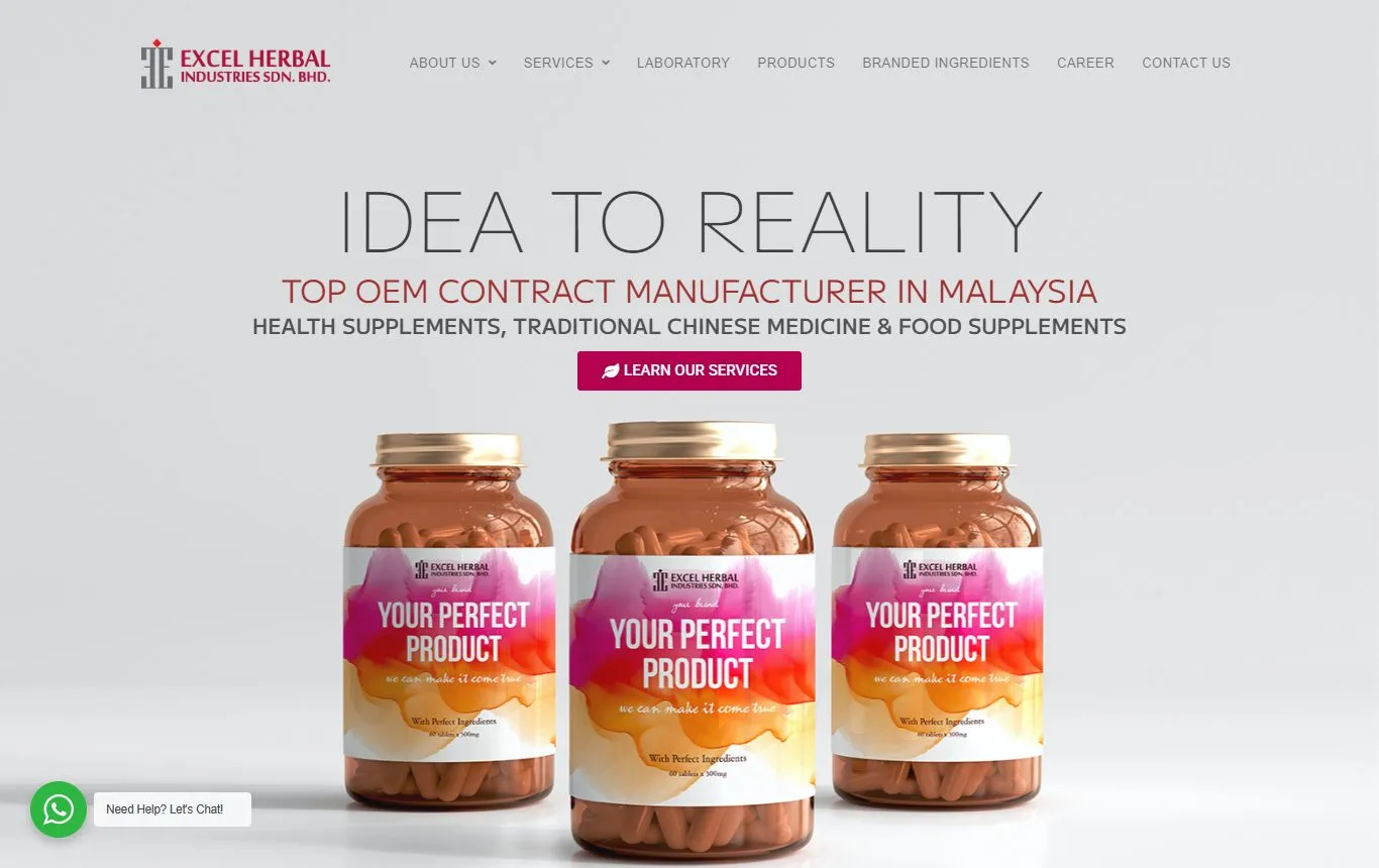 Excel Herbal Industries homepage